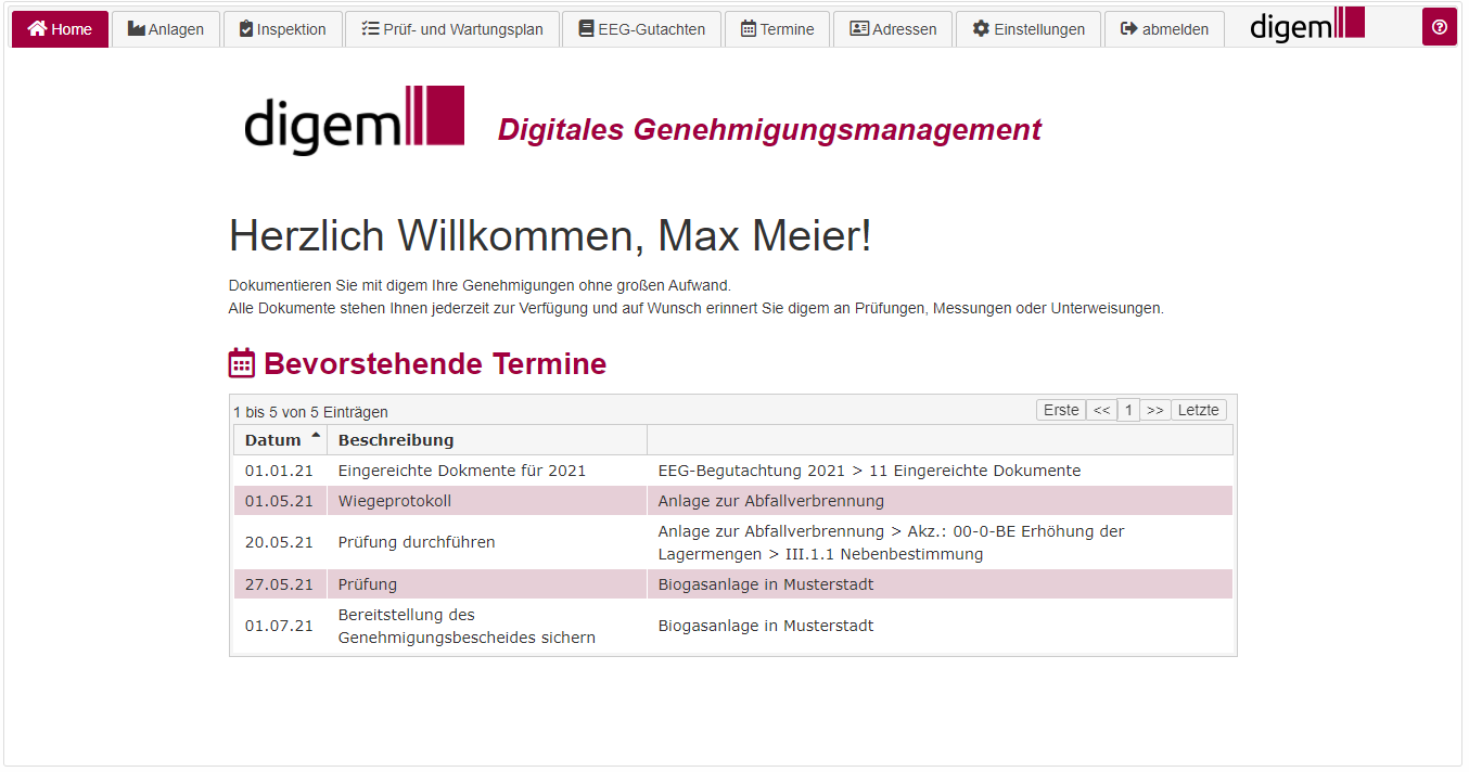 digem - Digitales Genehmigungsmangement